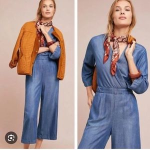 Anthropologie Cloth & Stone Chambray Jumpsuit